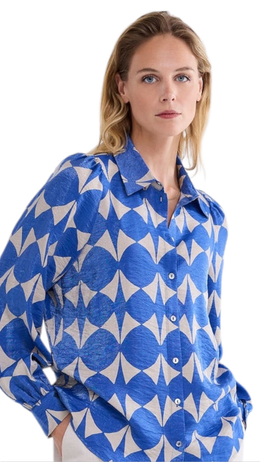 Blouse two tone print