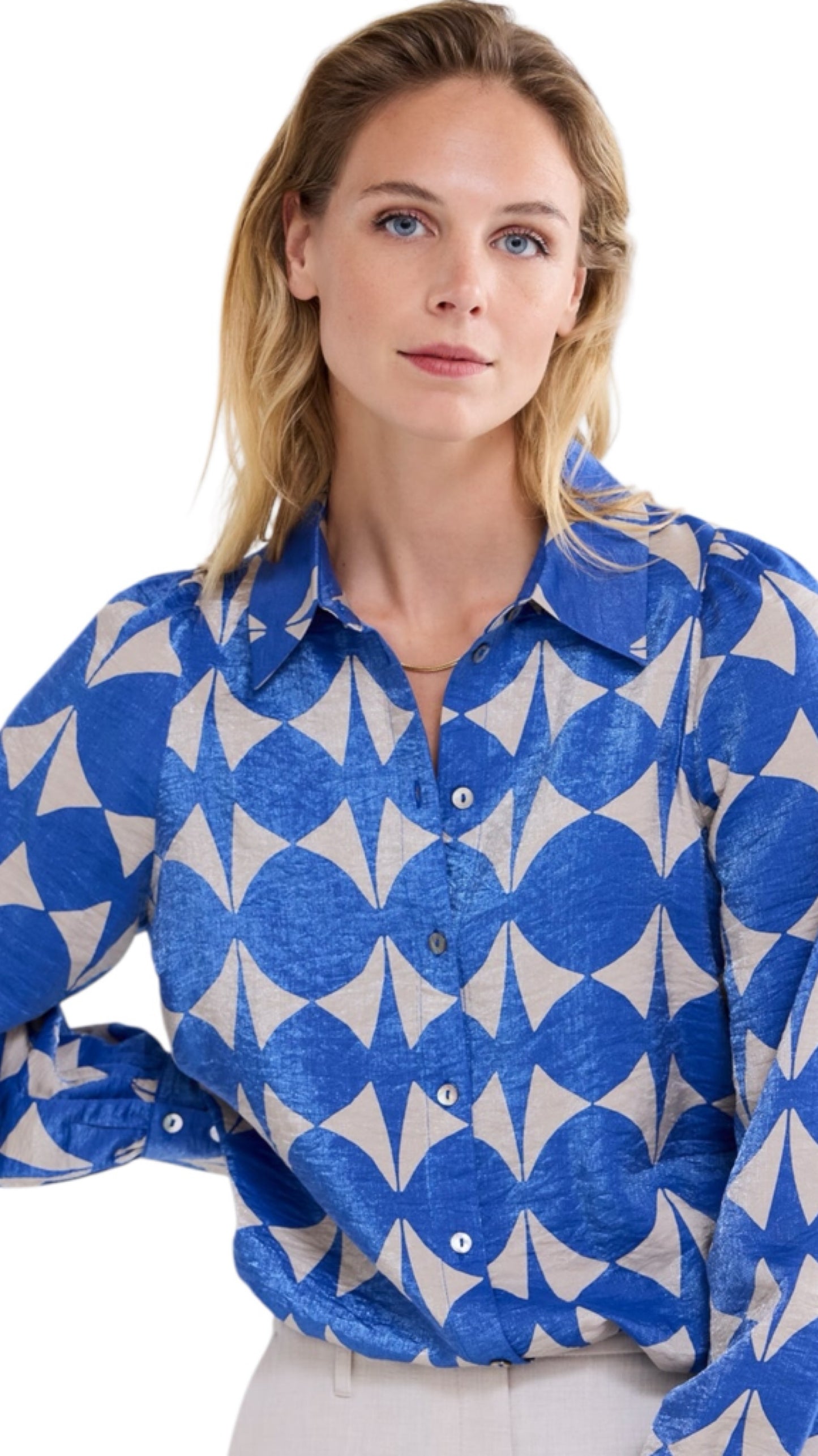 Blouse two tone print