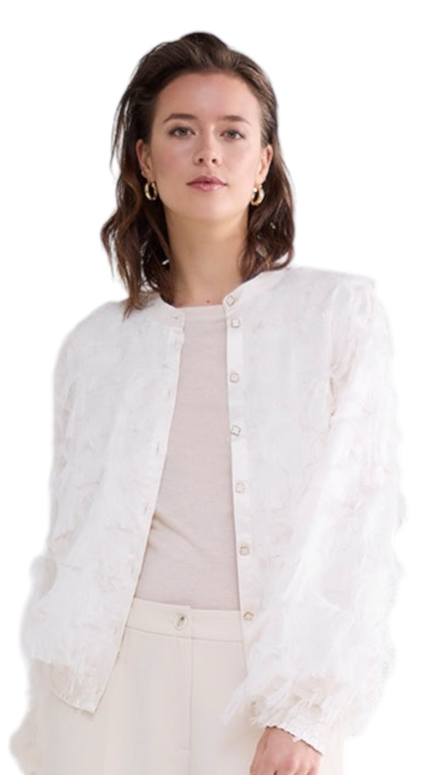 Blouse fringe Fluffy (Ivory)