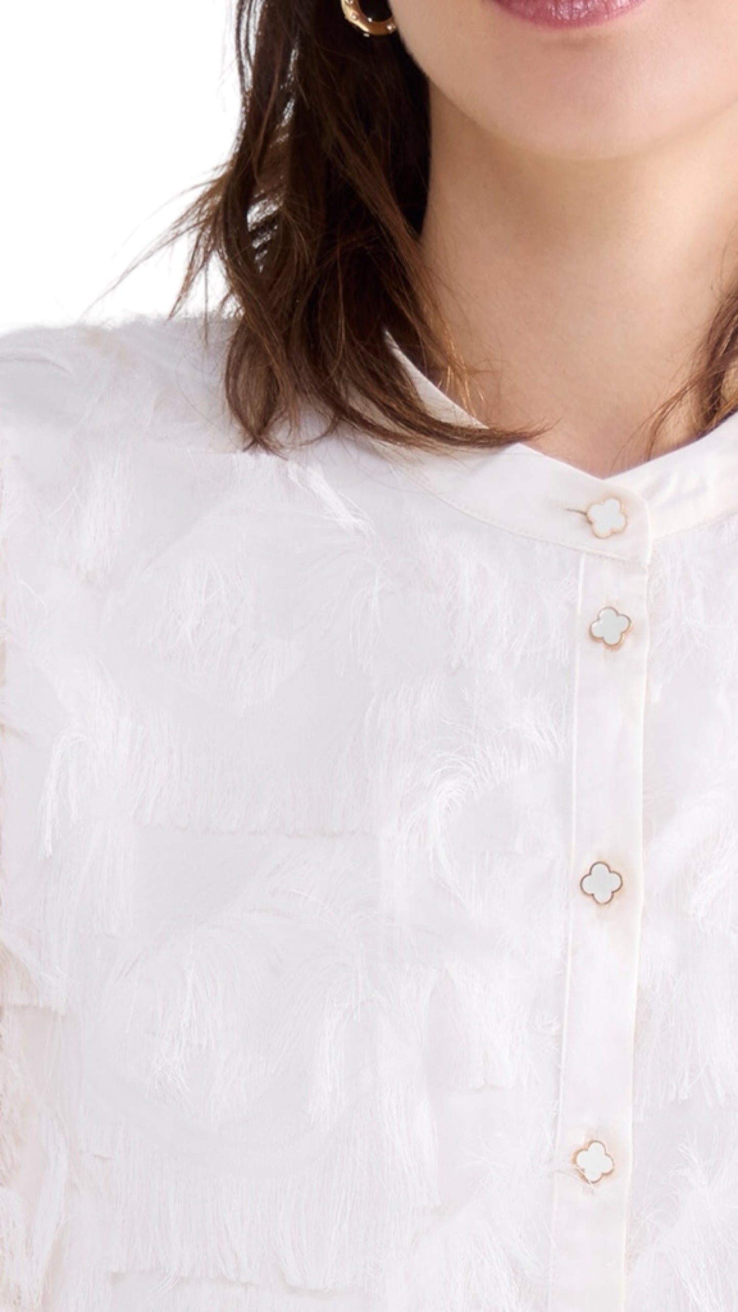 Blouse fringe Fluffy (Ivory)